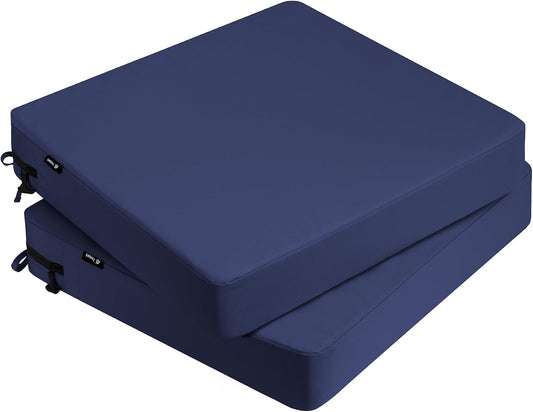 Favoyard 2-Pack Waterproof Outdoor Seat Cushions, 19" x 19", Blue