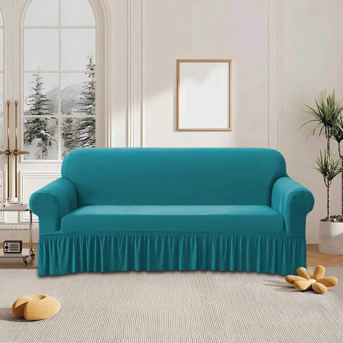 Solid Color Stretch Sofa Slipcover, Removable Washable Slipcovers For Couches And Sofas, 1 Count Dustproof Elastic Couch Protector, Sofa Protective Cover for Home & Living Room