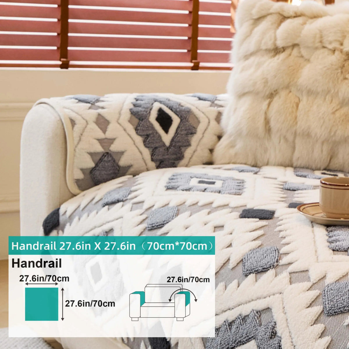 Boho Style Geometric Pattern Quilted Sofa Cover, Couch Cover, Soft Comfortable Dustproof Slipcover, Sofa Protector & Cushion Cover for Home Living Room, Bedroom, Hotel & Dormitory #GLOBAL PICKS