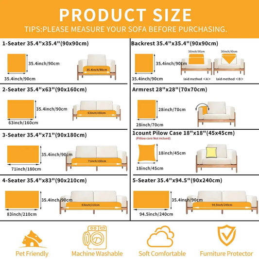 Non-Slip Soft Sofa Cushion, Durable Pet-Friendly Couch Protector, Reusable Couch Protector, Washable Dustproof Sofa Cover, Dustproof Sofa Slipcover, Universal Home Decor, Washable Couch Covers, Slipcover For Sofa