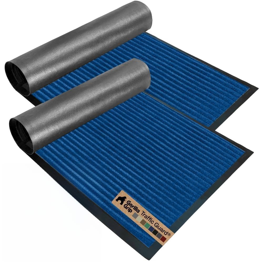 GORILLA GRIP Traffic Guard Indoor Outdoor Heavy Duty Door Mat, 72x48 Black