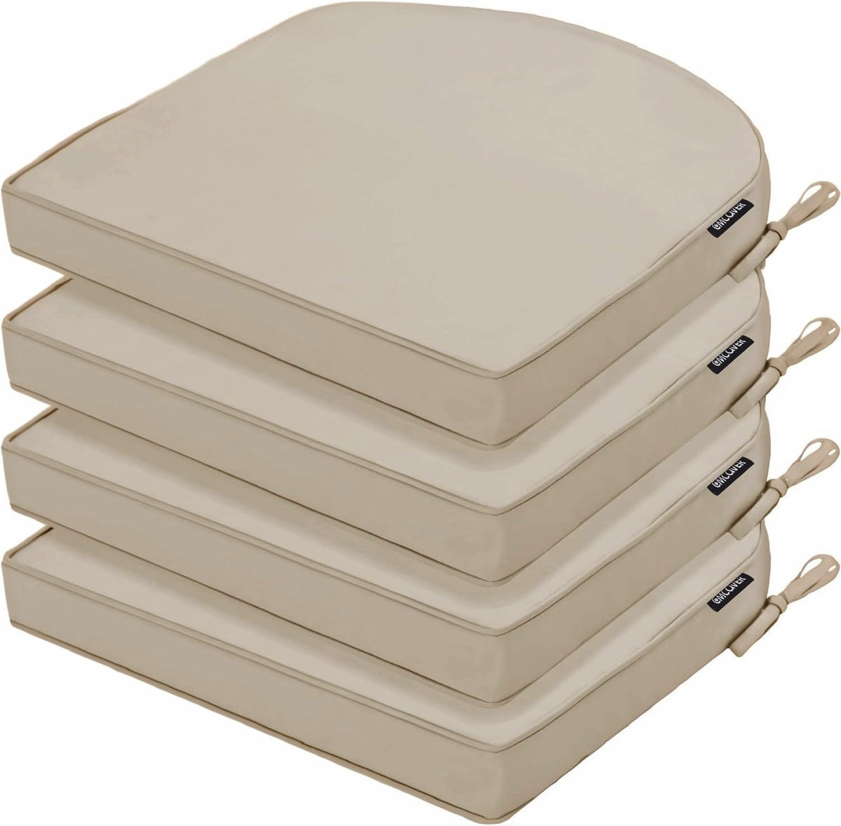 Outdoor Chair Cushions Set of 4, 17 x 16 Inch Waterproof Seat Pads