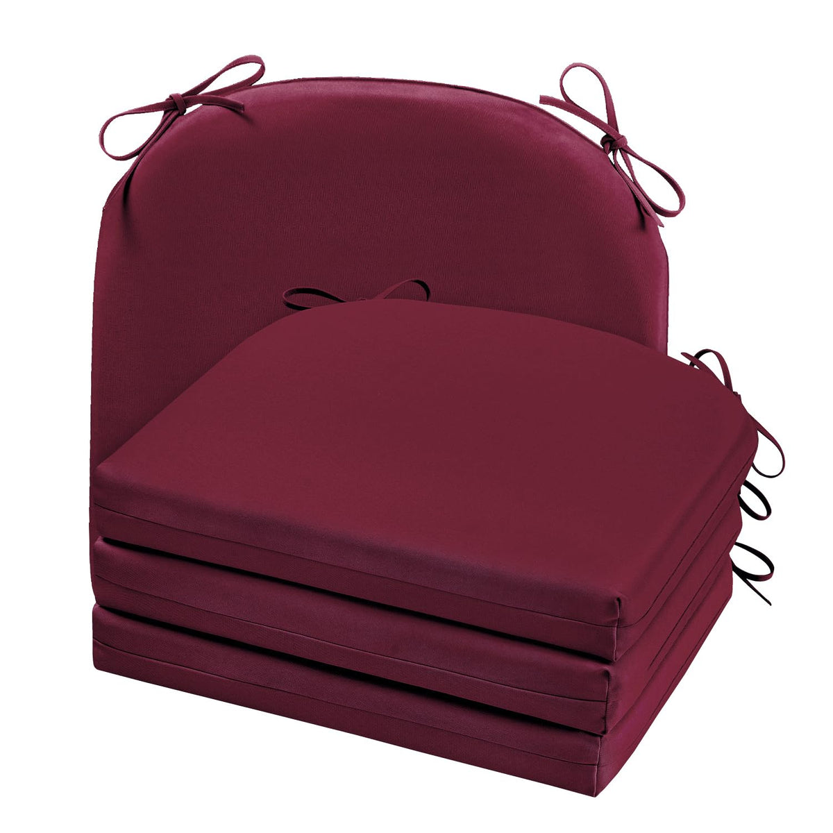Cozyide Outdoor Chair Cushions, Waterproof Patio Seat Cushions with Adjustable Straps, Round Corner Patio Chair Cushions for Garden, Royal Blue, 17x16x2 Inch (Pack of 2)