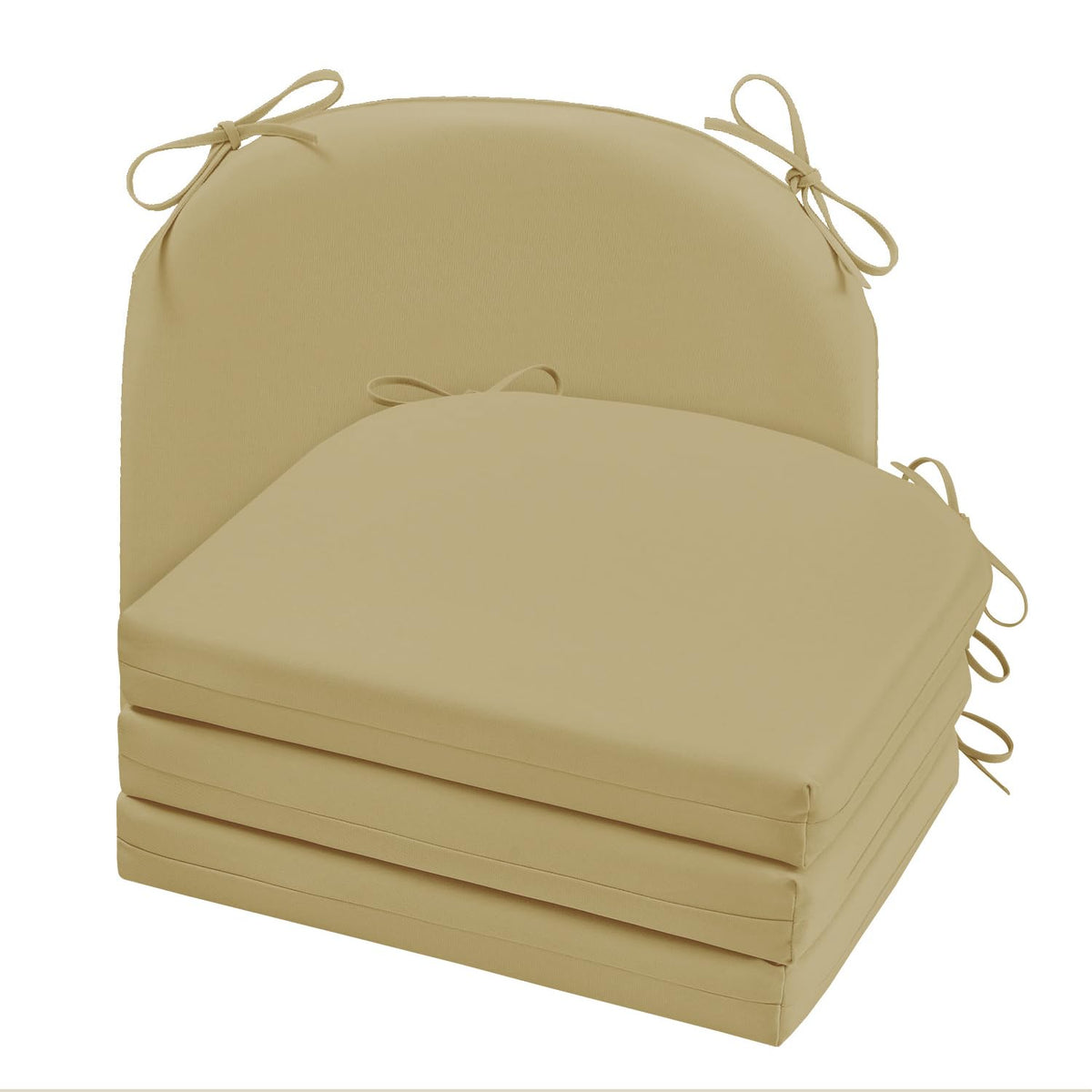 Cozyide Outdoor Chair Cushions, Waterproof Patio Seat Cushions with Adjustable Straps, Round Corner Patio Chair Cushions for Garden, Royal Blue, 17x16x2 Inch (Pack of 2)