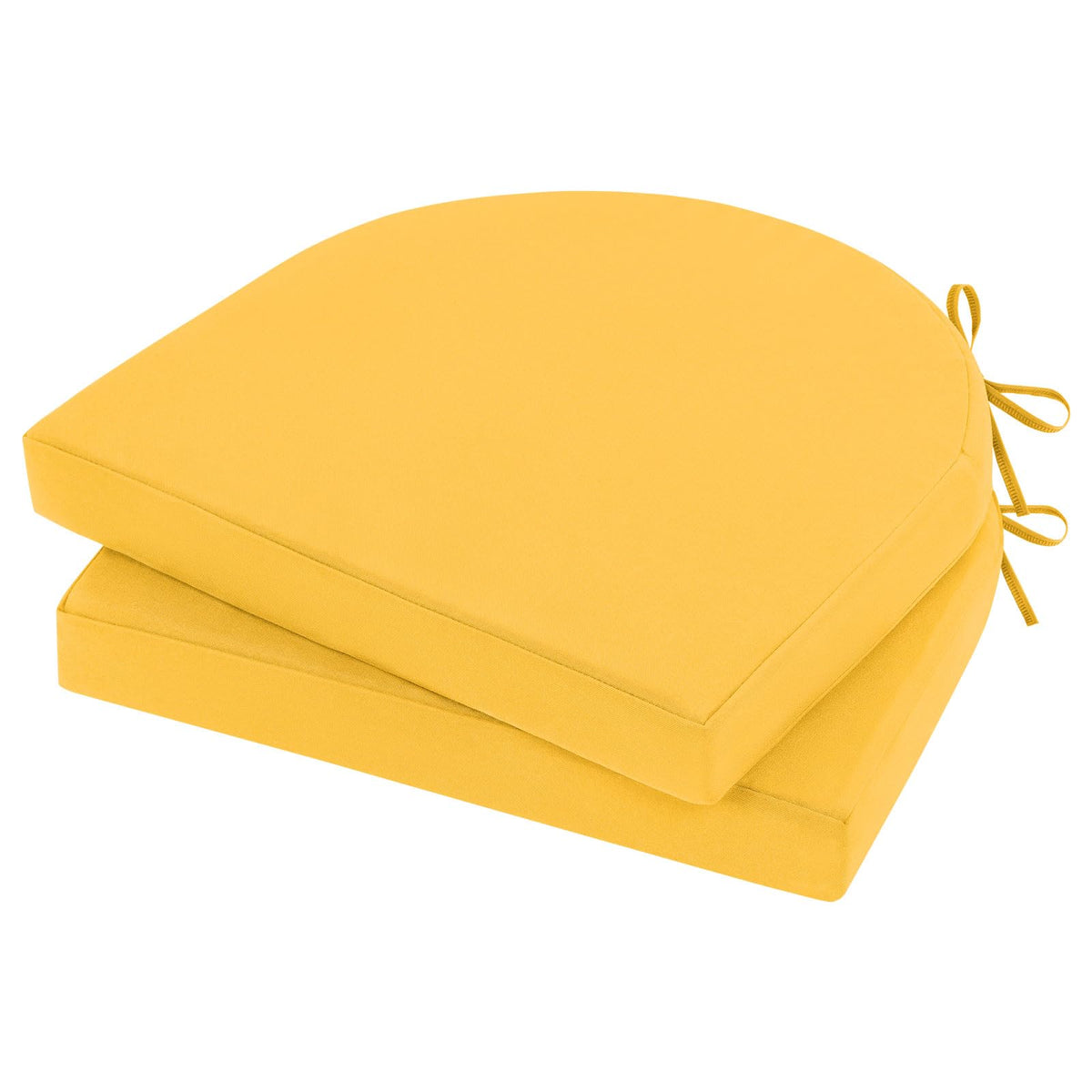 Topotdor Outdoor Chair Cushions Set of 2,17"x16"x2" Patio Chair Pads,Yellow