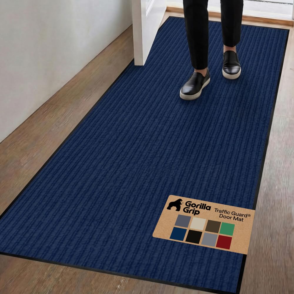 GORILLA GRIP Traffic Guard Indoor Outdoor Heavy Duty Door Mat, 72x48 Black