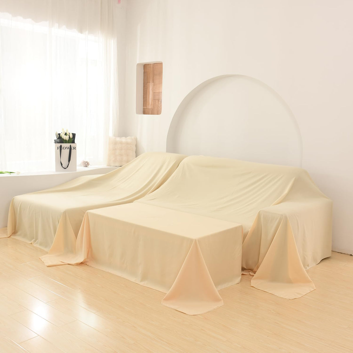 Furniture Cover Multi-Purpose, Indoor and Outdoor Furniture Dust Cover Sofa Cover Dustproof Breathable Mattress Protector Cabinet Cloth Home Dust Block (Dark Gray, 240cm x 350cm(94x137in))