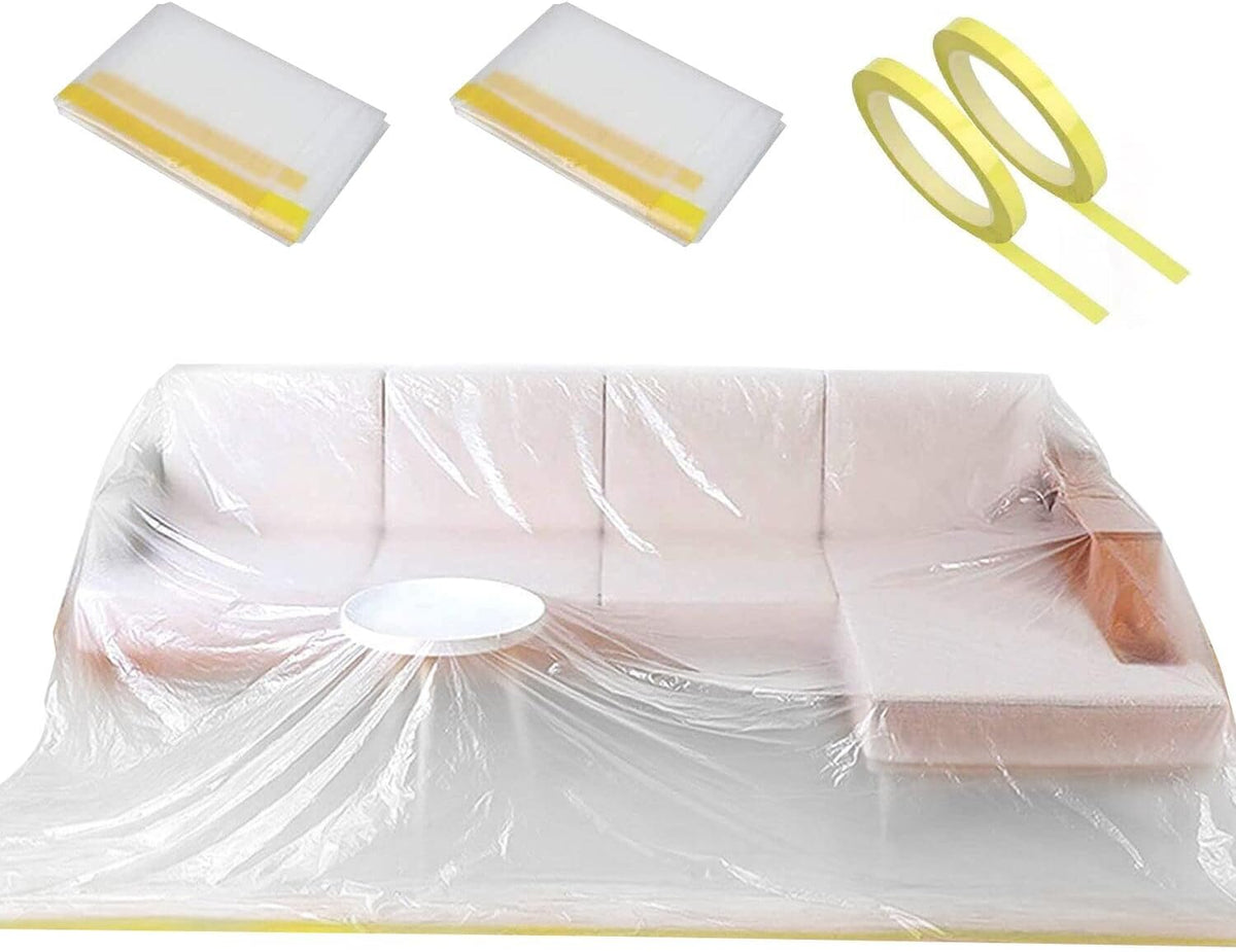 146in Plastic L-Shape Sectional Couch Cover Moving & Storage Bag