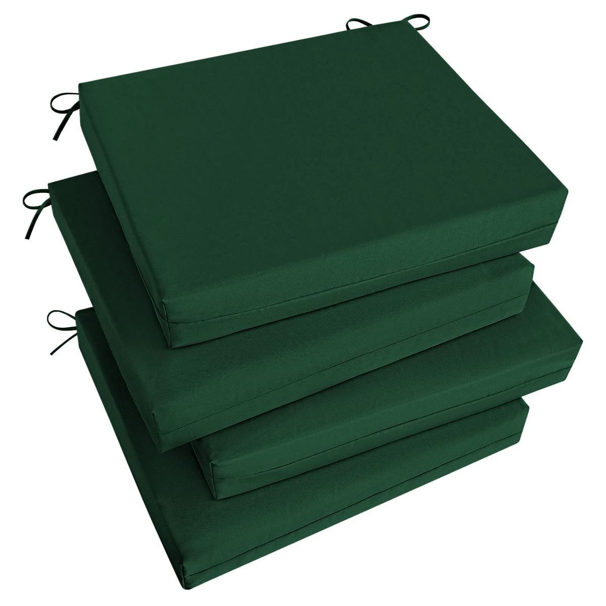 Basic Beyond Outdoor Chair Cushions Set of 4, Outdoor Cushions for Patio Furniture, Water Resistant Patio Chair Cushions with 2 Ties, 17x16x2, Black