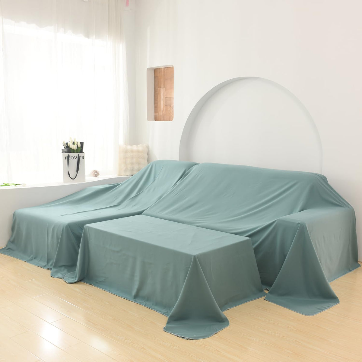 Furniture Cover Multi-Purpose, Indoor and Outdoor Furniture Dust Cover Sofa Cover Dustproof Breathable Mattress Protector Cabinet Cloth Home Dust Block (Dark Gray, 240cm x 350cm(94x137in))