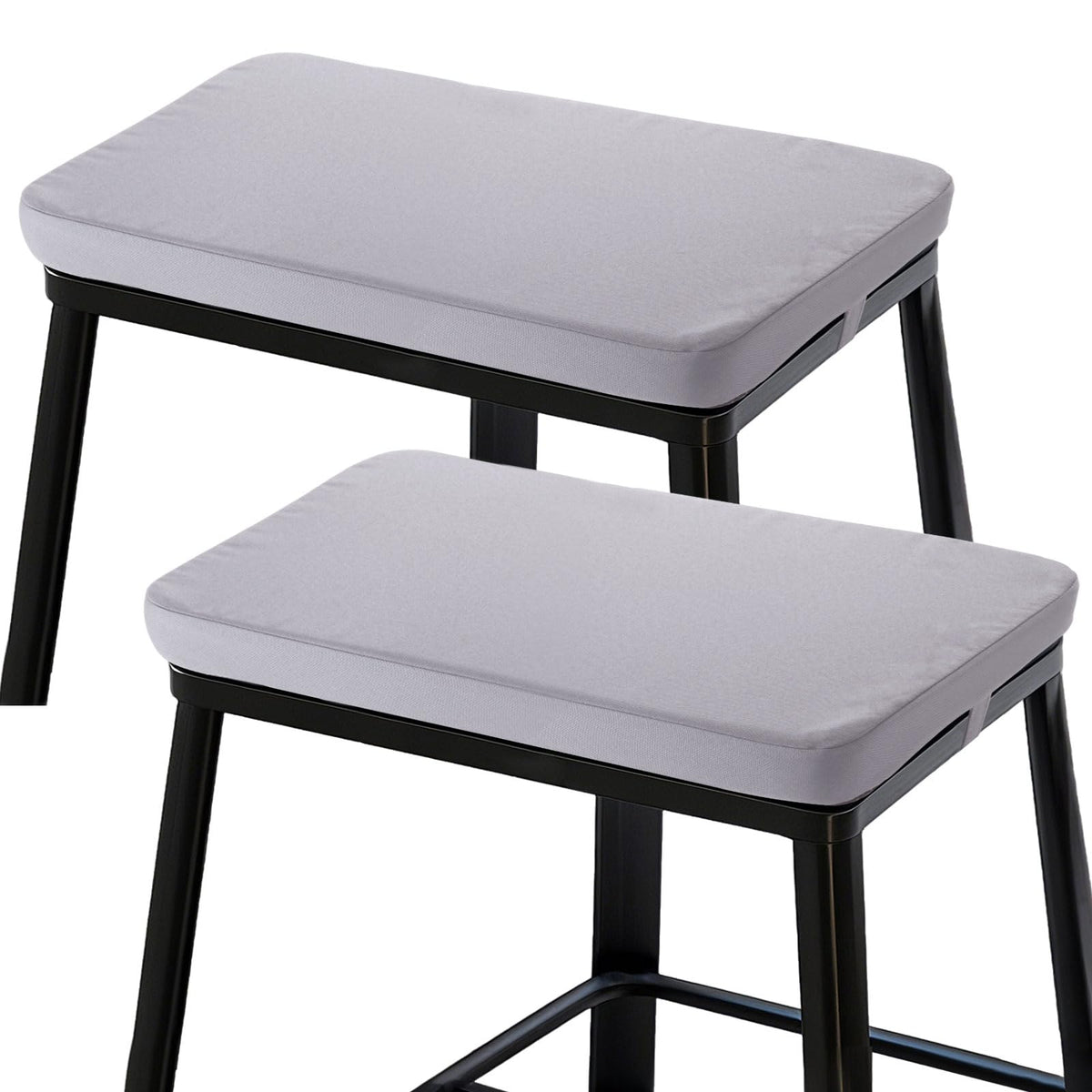 Rectangle Bar Stool Cushions 16x12 inch, Non-Slip Dining Chair Cushion with Straps, Waterproof Seat Pad, Set of 2, Cushion Only, Khaki