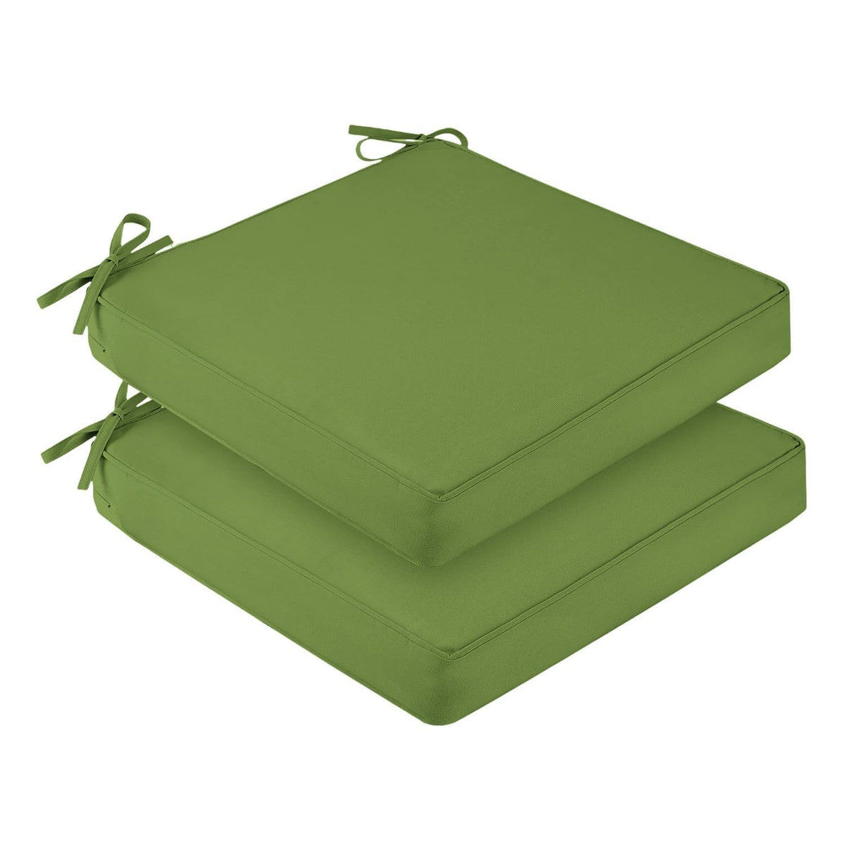 downluxe Outdoor Chair Cushions Set of 4, Waterproof 19" x 19" x 3" Patio Chair Cushion with Non-Slip Ties & Handle, Square Outdoor Cushion for Patio Furniture with Removable Cover, Navy