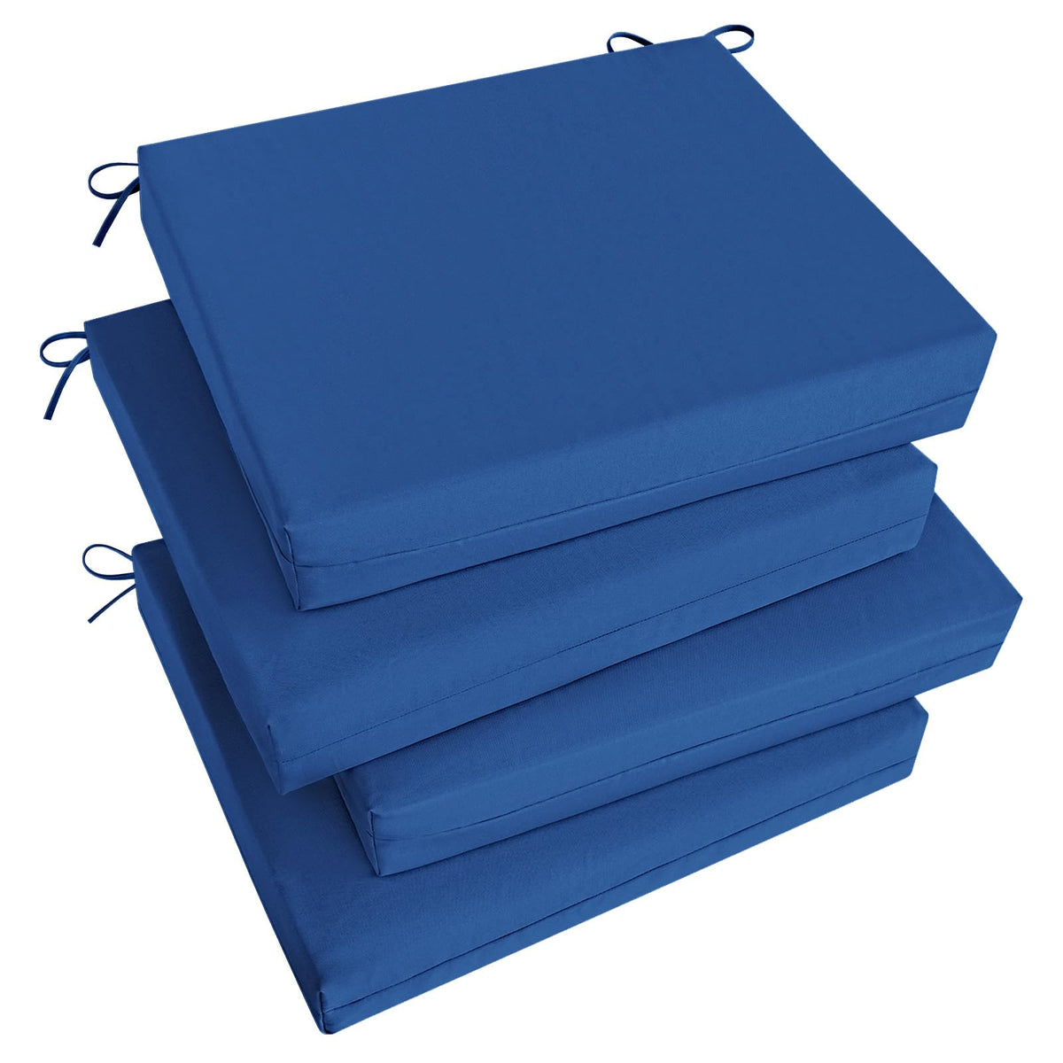 Basic Beyond Outdoor Chair Cushions Set of 4, Outdoor Cushions for Patio Furniture, Water Resistant Patio Chair Cushions with 2 Ties, 17x16x2, Black