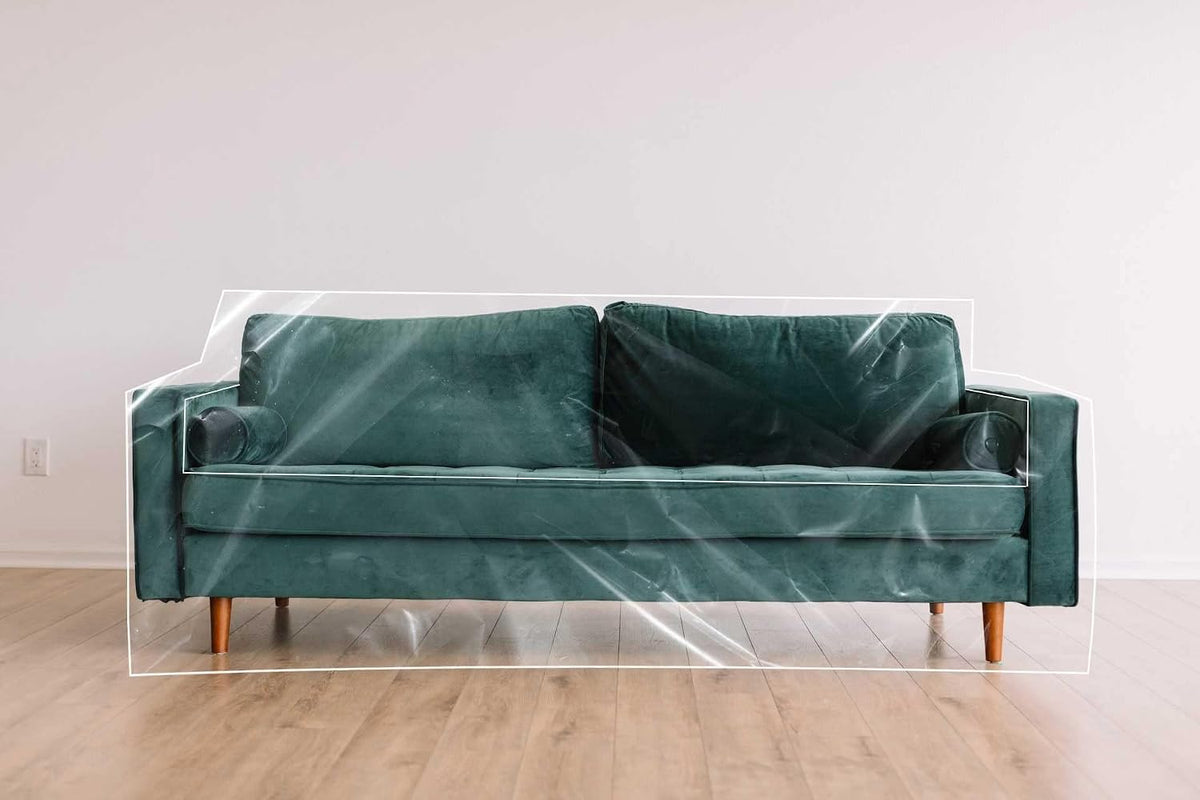 LAMINET Thick Crystal Clear Heavy-Duty Water Resistant Sofa/Couch Cover - Perfect for Protection Against CAT/Dog Clawing, Kids and Grandkids- Sofa - 42" BH x 18" FH x 96”W x 40”D