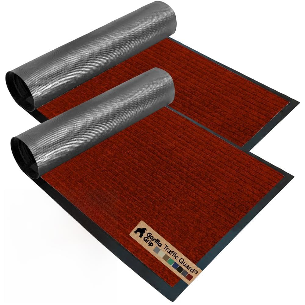 GORILLA GRIP Traffic Guard Indoor Outdoor Heavy Duty Door Mat, 72x48 Black