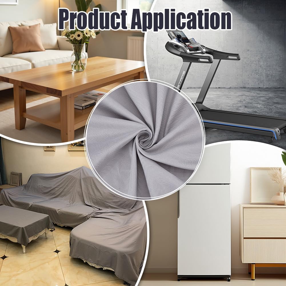 BENECREAT 94.5x78.7 Inch Polyester Furniture Dust Cover, Breathable Furniture Protector Cover for Bed, Sofa, Piano, Desk, TV Cabinets (Gray)