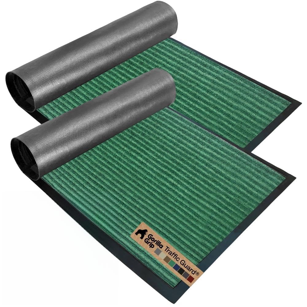 GORILLA GRIP Traffic Guard Indoor Outdoor Heavy Duty Door Mat, 72x48 Black
