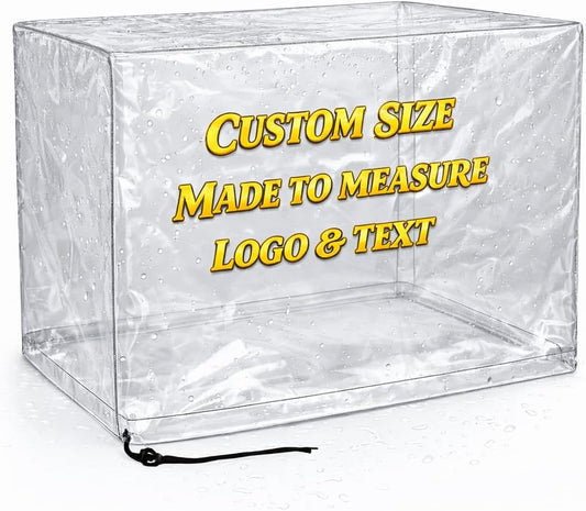 Custom Clear PVC Dust Cover, Transparent Protective Cover, Made to Measure Size, Waterproof & Dustproof, Visible Storage Cover for Equipment & Display