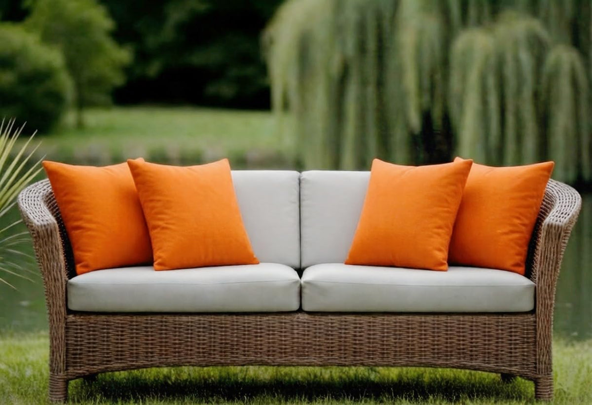 Outdoor Throw Pillows with Inserts, Waterproof Pillows for Outdoor Seating, Square Decorative Garden Cushion for Patio Furniture, Bed, Couch, Sofa(Red, 18" x 18" (Pack of 2))