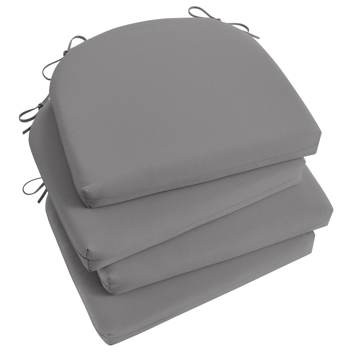 Basic Beyond Outdoor Chair Cushions Set of 4, Outdoor Cushions for Patio Furniture, Water Resistant Patio Chair Cushions with 2 Ties, 17x16x2, Black