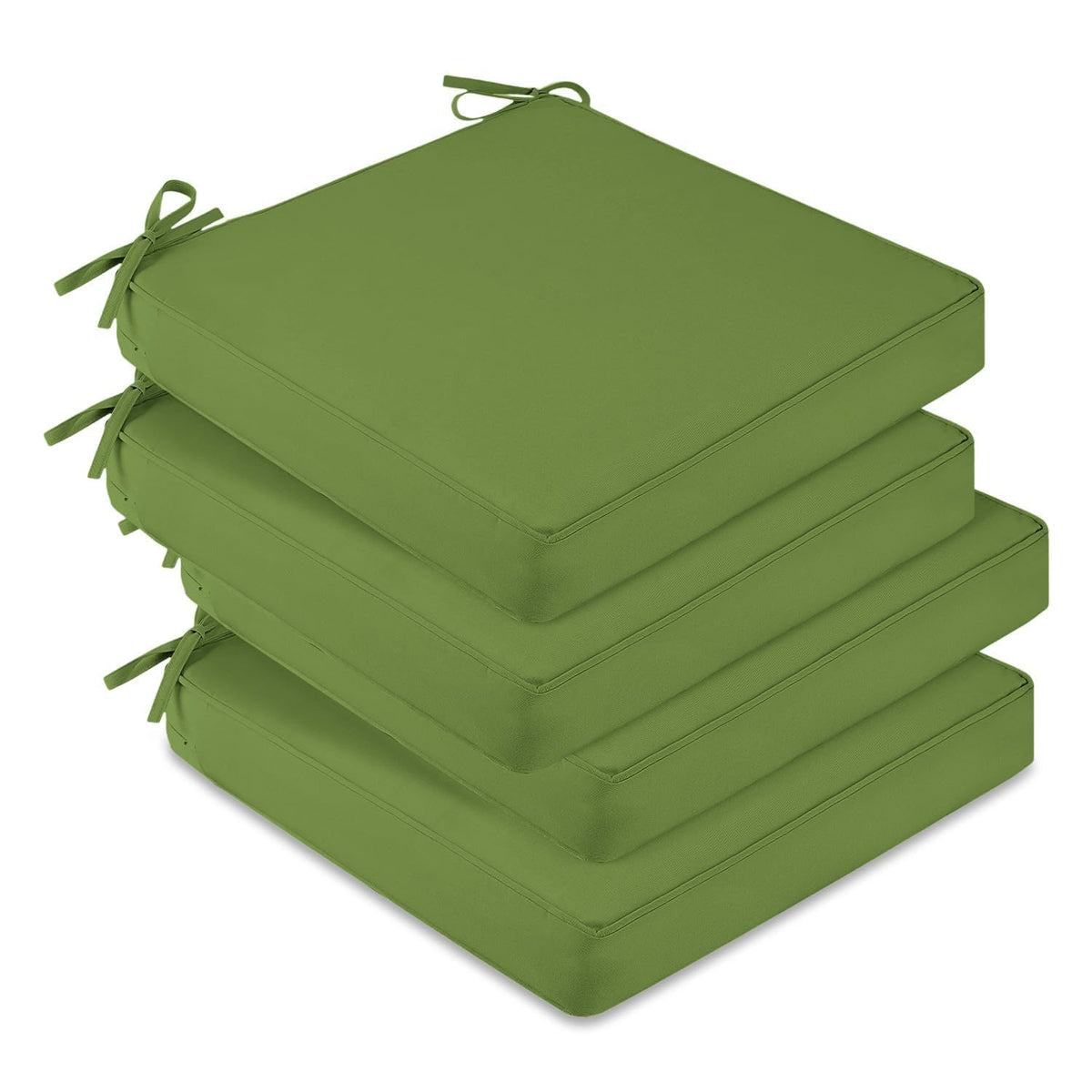 downluxe Outdoor Chair Cushions Set of 4, Waterproof 19" x 19" x 3" Patio Chair Cushion with Non-Slip Ties & Handle, Square Outdoor Cushion for Patio Furniture with Removable Cover, Navy