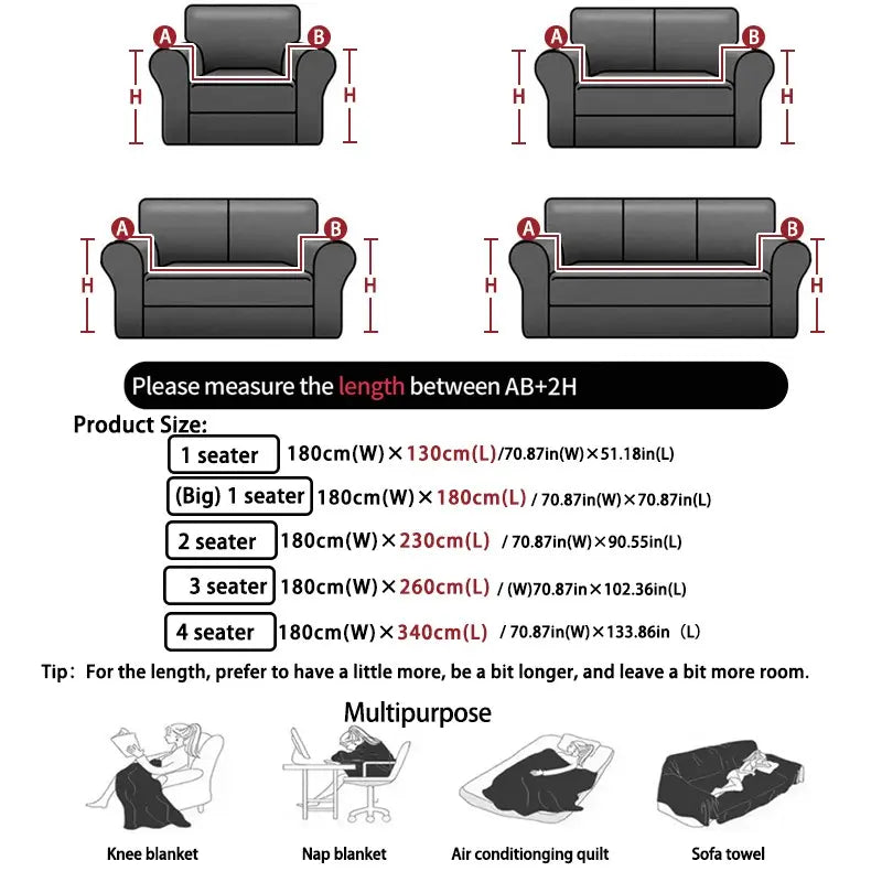 Geometric Pattern Sofa Cover, 1 Count Soft Dustproof Slipcover For Sofa, Soft Sofa Protector to Protect Couches in Living Room & Office, Couch Covers, Home Decor #GLOBAL PICKS