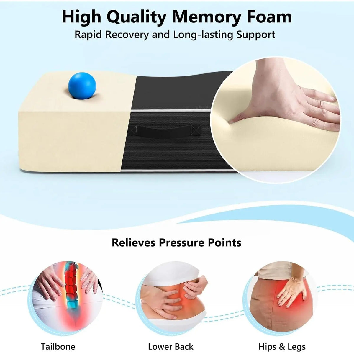 Waterproof Extra Thick 3.5" Portable Bleacher Stadium Seat Cushions for Indoor Outdoor Sports Events
