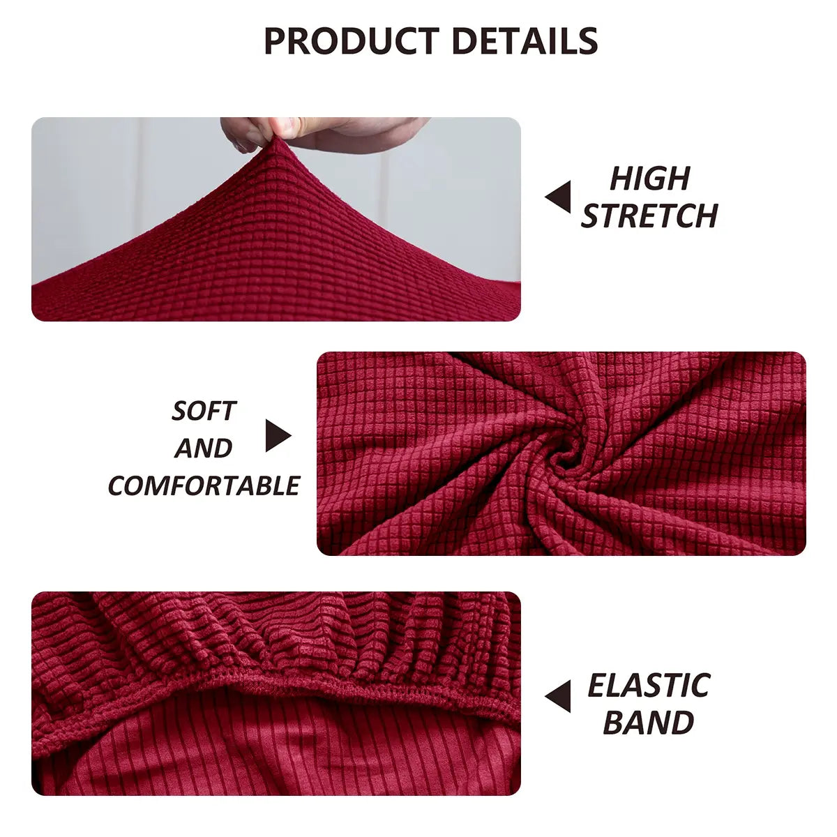 Durable Nylon Elastic Armrest Covers, Soft Fabric, Corn Grain Pattern, Scratch & Dust Proof, Suitable for Single to Four Seater Sofas, Set of Two, Decorative Couch Sofa Protector