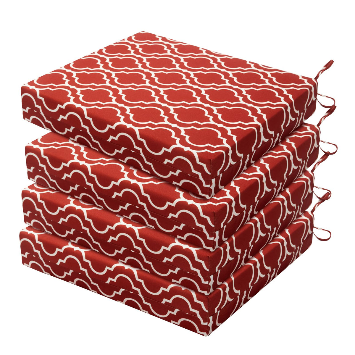 HARBOREST Outdoor Chair Cushions Set of 4, Water Resistant Patio Chair Cushions with Ties, Outdoor Seat Cushions for Patio Furniture, 17"x16"x2", Black/White Diamond