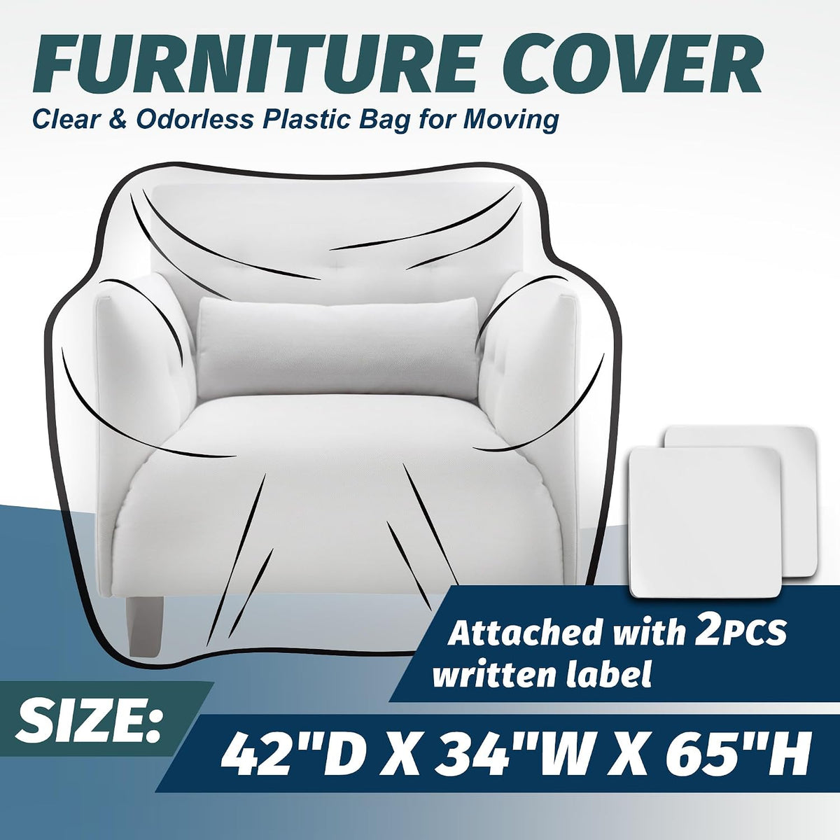 Clear Plastic Moving Chair Furniture Covers for Storage