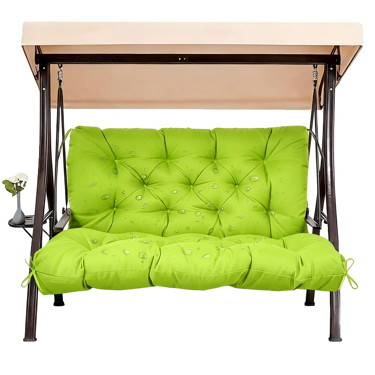 Outdoor/Indoor Swing Replacement Cushion, 2 or 3 Seats Bench Cushions with Backrest, Thicken 4" Recliner Seat Pad for Garden/Patio, Waterproof Premium Tufted Cushion with Ties(Turquoise-40x40x4in)