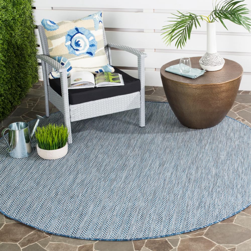 SAFAVIEH Courtyard Outdoor Area Rug 5'3"x7'7", Natural & Cream CY8022-03012