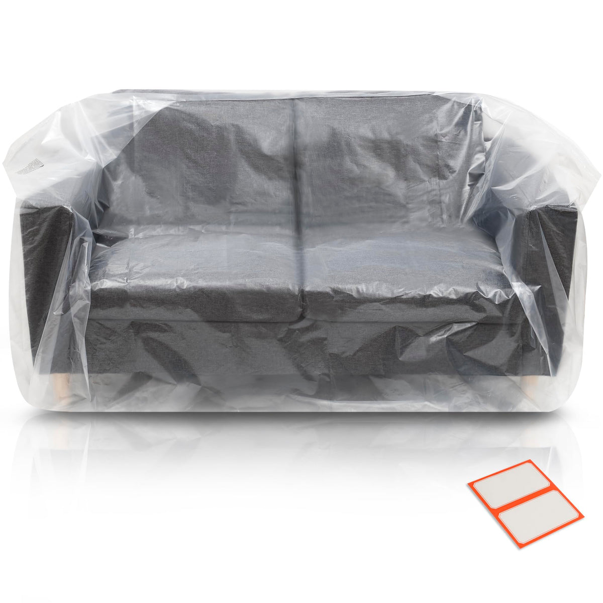 Plastic Furniture Covers for Moving - Heavy-Duty Couch Cover for Sofa, Waterproof & Dustproof Clear Moving Bags for Renovation, Wrap or Storage - Extra Large Bag Open Size 96 x 42 x 62 Inch