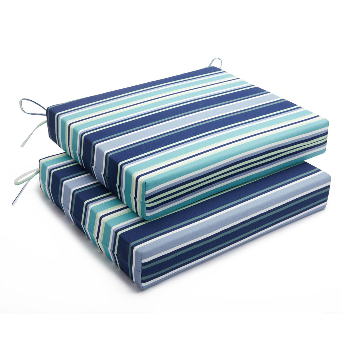 Basic Beyond Outdoor Chair Cushions Set of 4, Outdoor Cushions for Patio Furniture, Water Resistant Patio Chair Cushions with 2 Ties, 17x16x2, Black