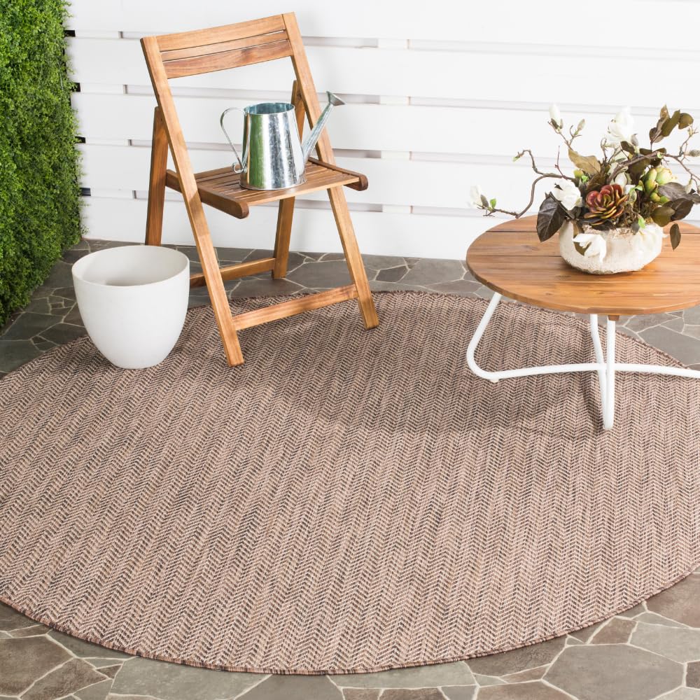 SAFAVIEH Courtyard Outdoor Area Rug 5'3"x7'7", Natural & Cream CY8022-03012