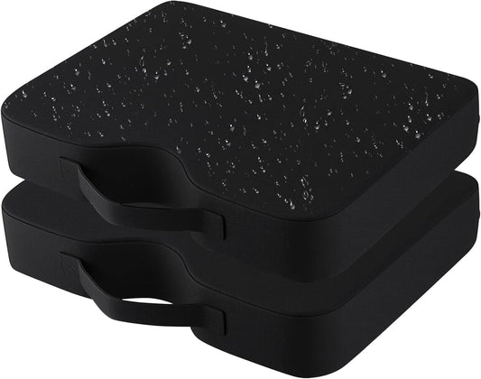 Stadium Seat Cushions 2-Pack 4-Pack, Extra Thick 2.5 Inches, Oxford Fabric, U-Shaped Ergonomic Design, Waterproof & Portable Bleacher Cushions with Carrying Handle (Black, 2-Pack)