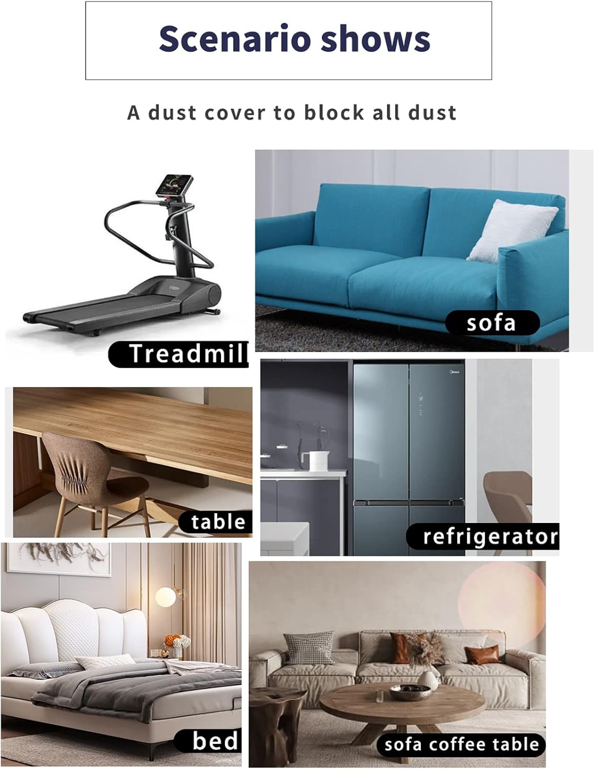 Furniture Cover Multi-Purpose, Indoor and Outdoor Furniture Dust Cover Sofa Cover Dustproof Breathable Mattress Protector Cabinet Cloth Home Dust Block (Dark Gray, 240cm x 350cm(94x137in))