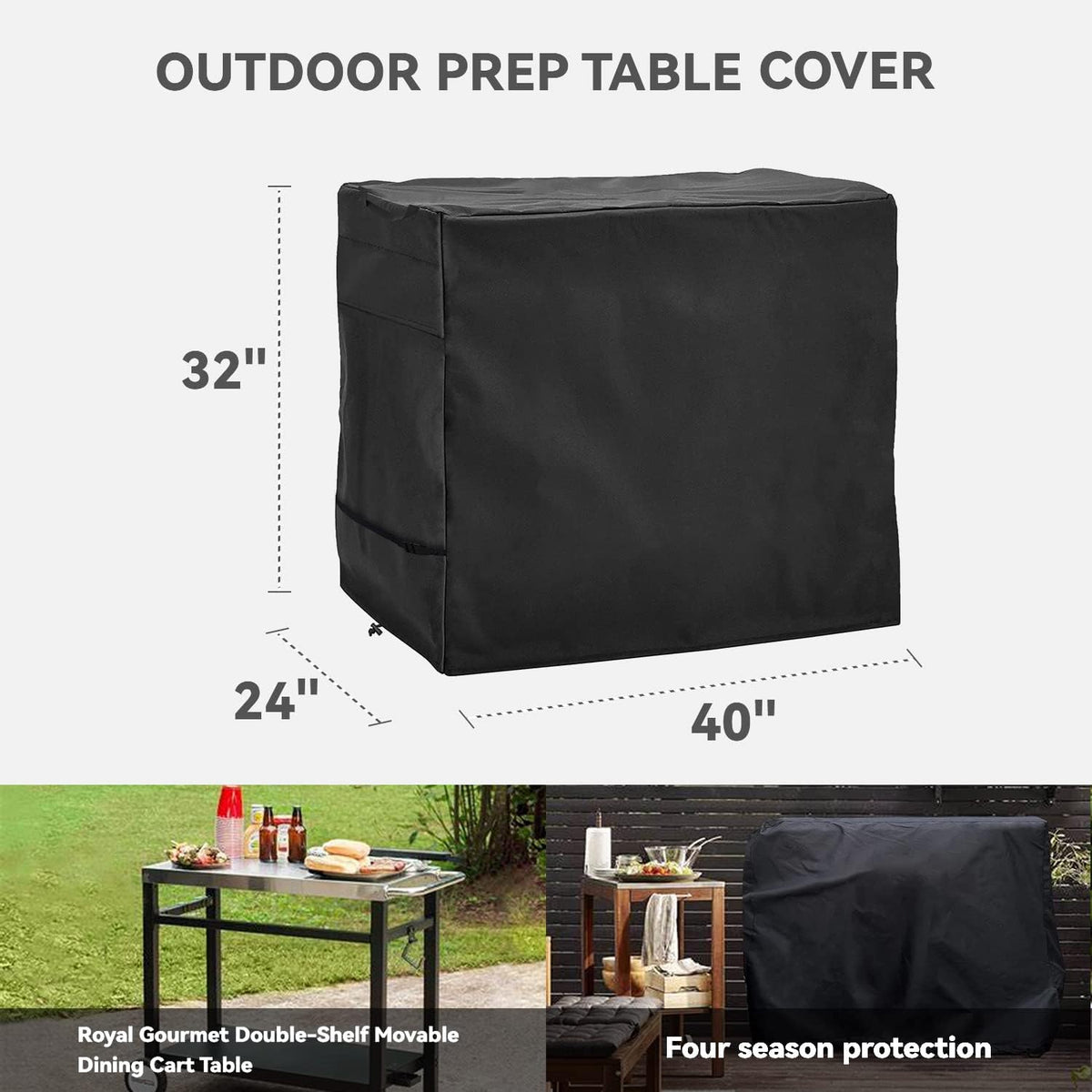 Outdoor Dining Cart Cover Compatible with 40 " Outdoor Utility Cart
