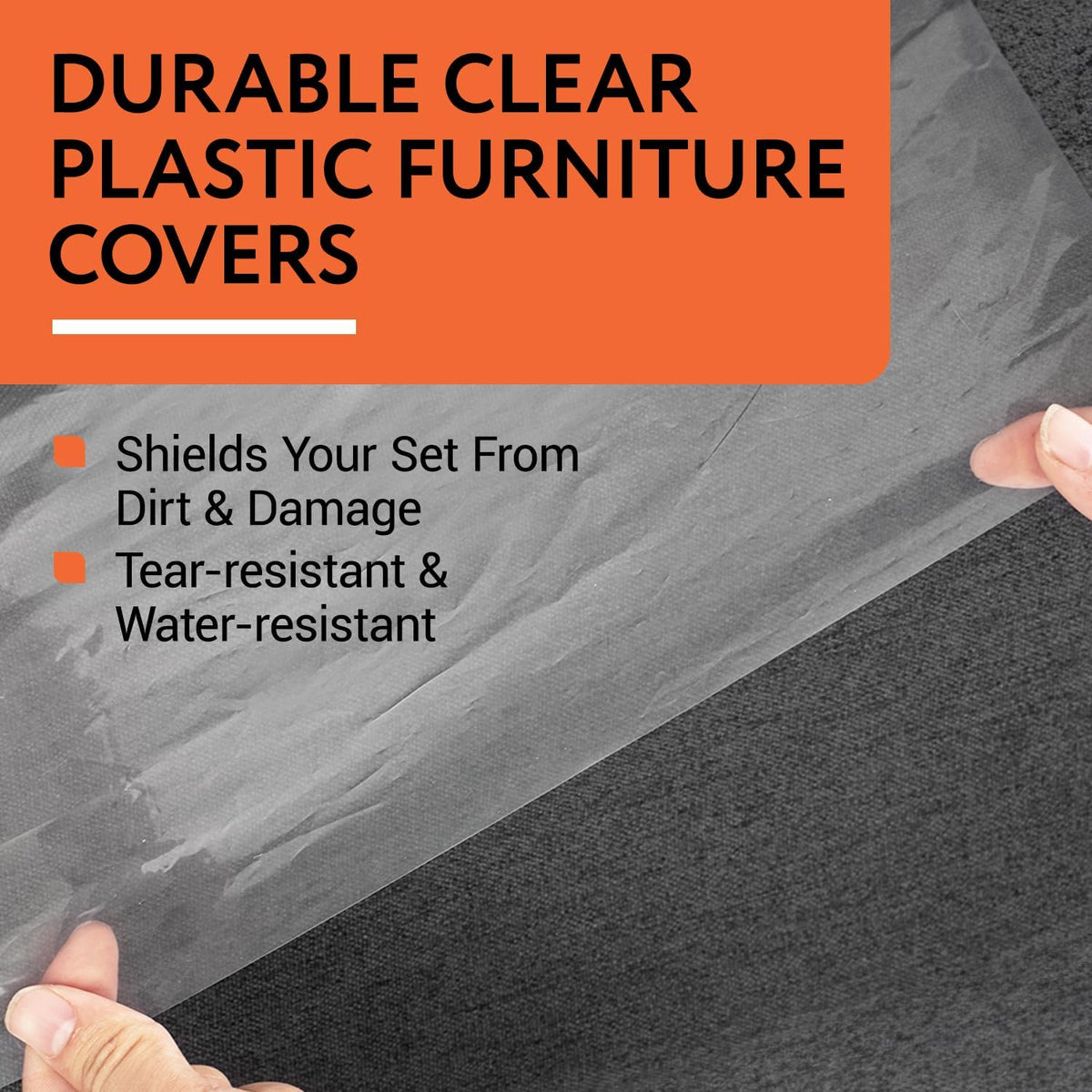 Impresa Plastic Furniture Covers - Pack of 4, 2 Mil, Clear Tear-Resistant Design & Moving Supplies - Dust & Moisture Barrier & Furniture Covers for Storage
