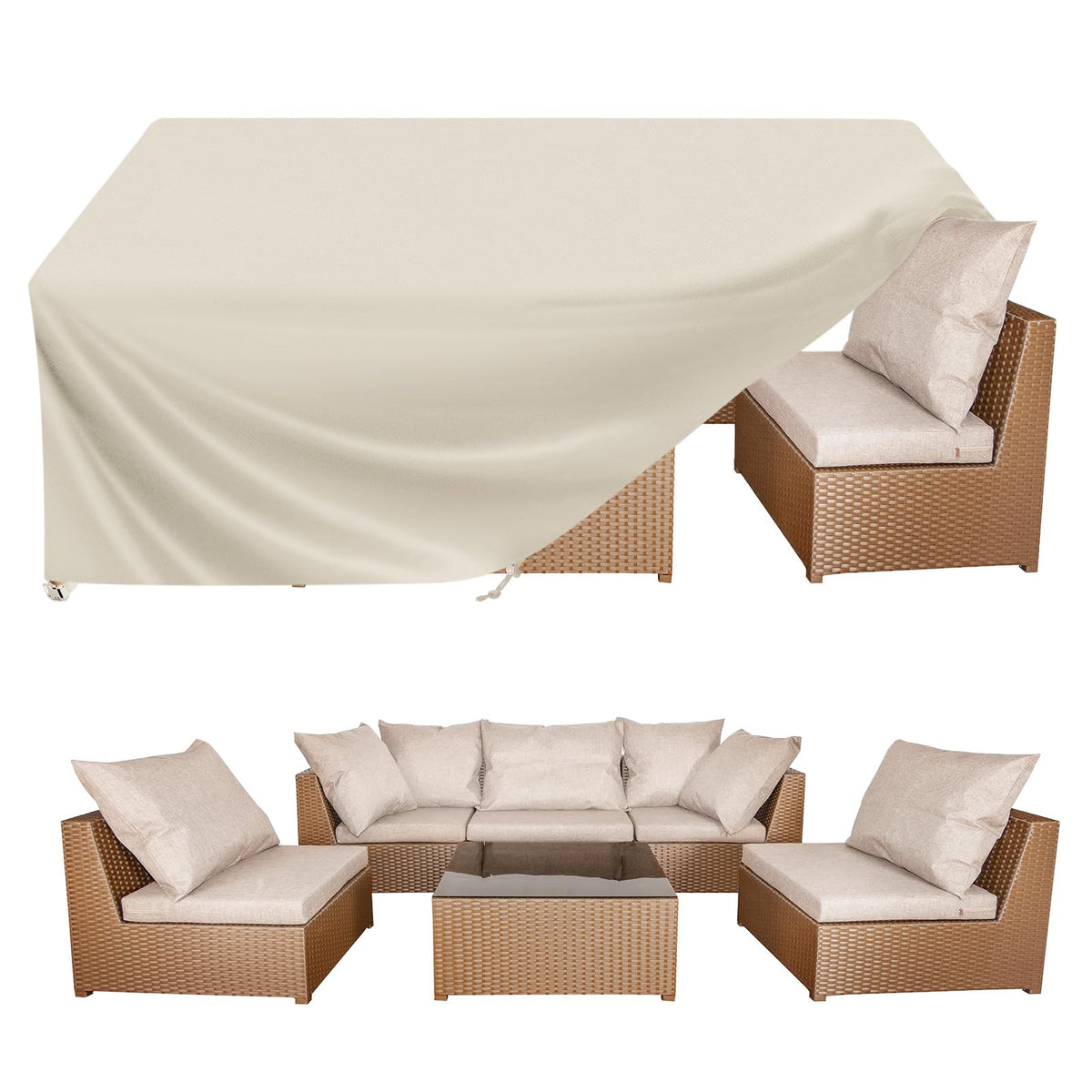 BALEINE Patio Furniture Covers Waterproof, Heavy Duty Outdoor Table Cover