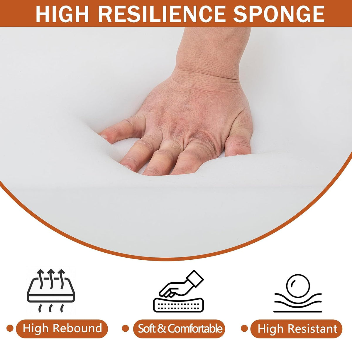 Outdoor Chair Cushions Set of 4, 17 x 16 Inch Waterproof Seat Pads