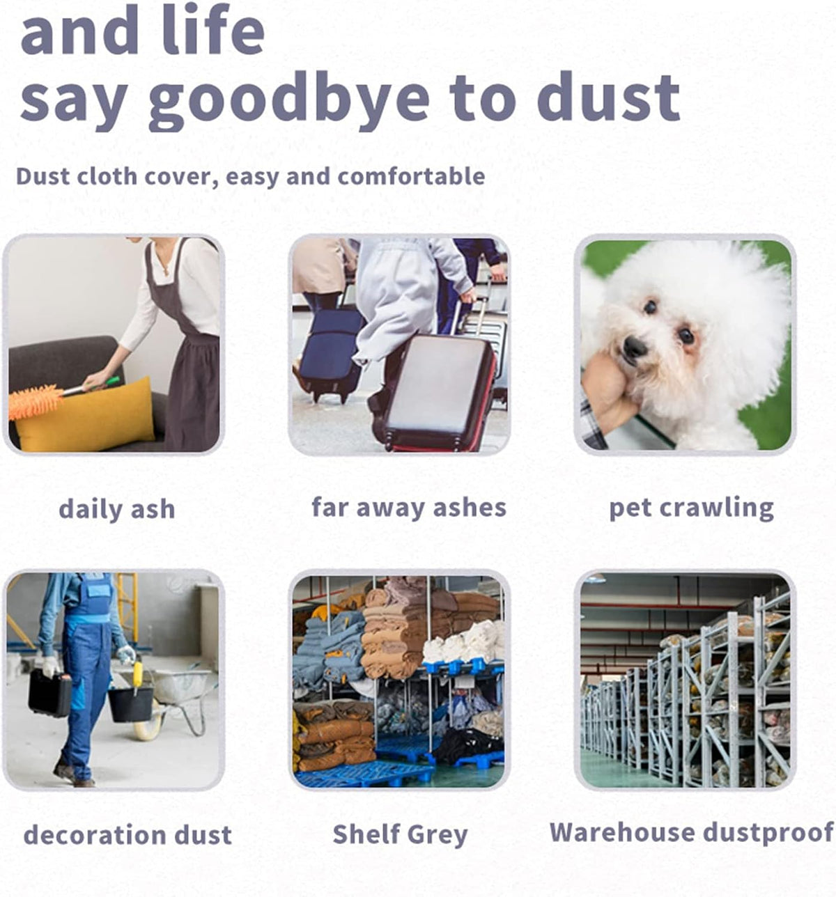 Furniture Cover Multi-Purpose, Indoor and Outdoor Furniture Dust Cover Sofa Cover Dustproof Breathable Mattress Protector Cabinet Cloth Home Dust Block (Dark Gray, 240cm x 350cm(94x137in))