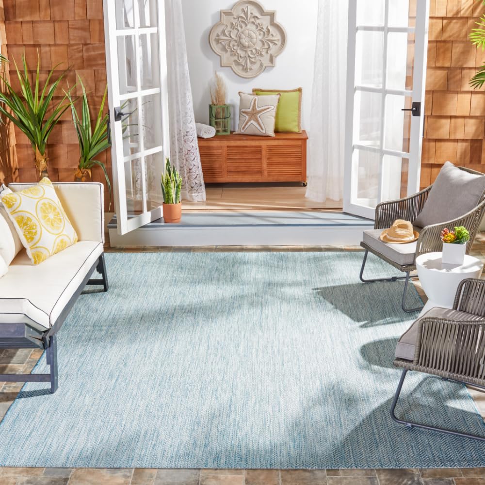 SAFAVIEH Courtyard Outdoor Area Rug 5'3"x7'7", Natural & Cream CY8022-03012