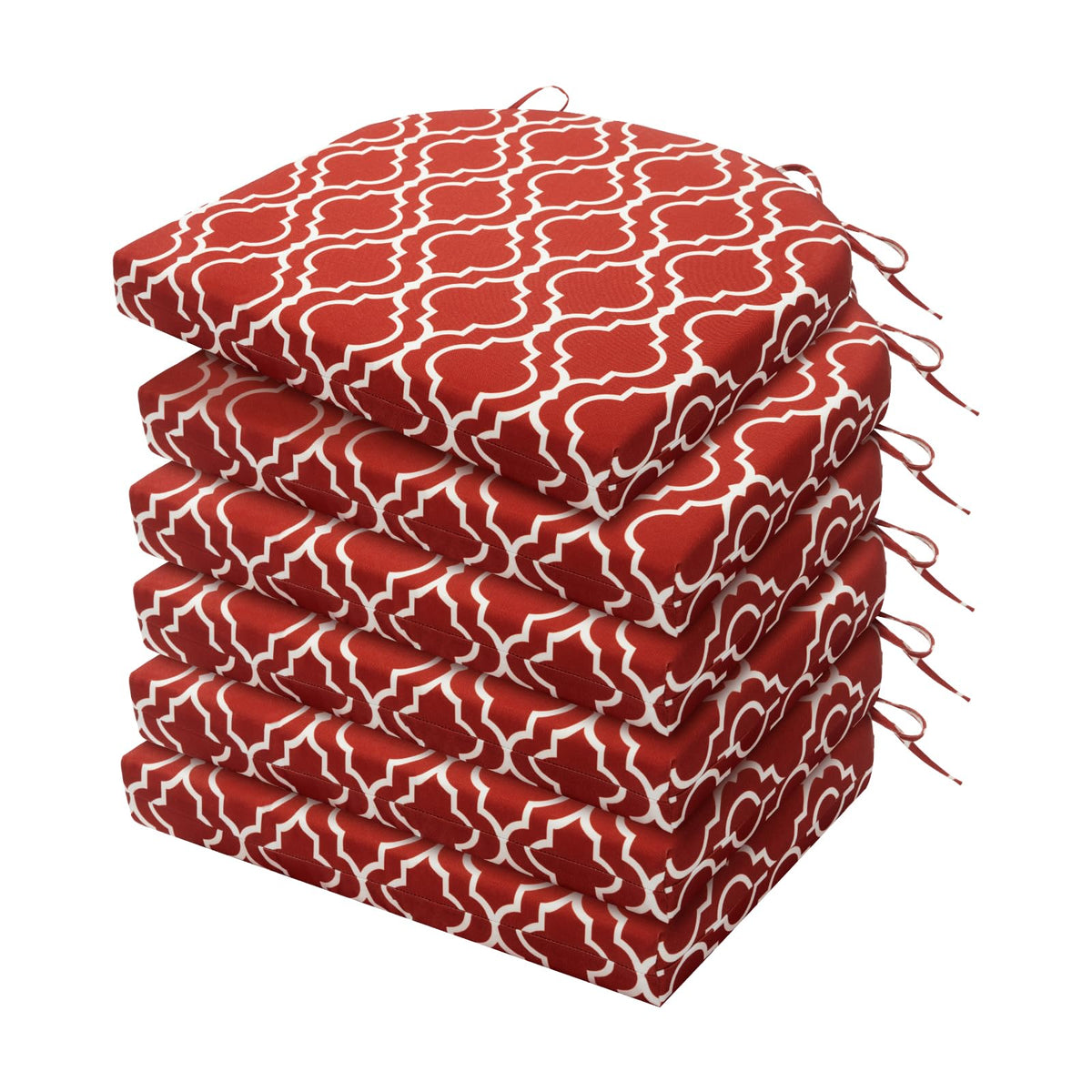 HARBOREST Outdoor Chair Cushions Set of 4, Water Resistant Patio Chair Cushions with Ties, Outdoor Seat Cushions for Patio Furniture, 17"x16"x2", Black/White Diamond
