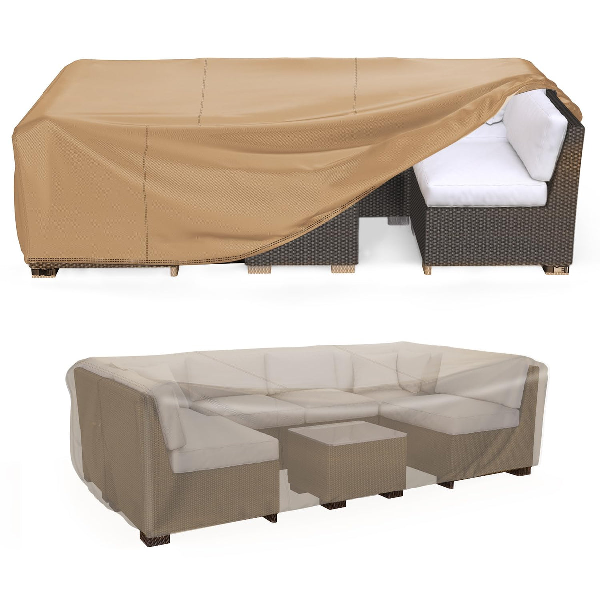 Mrrihand Outdoor Patio Furniture Covers Waterproof 90"Lx62"Wx28"H Black