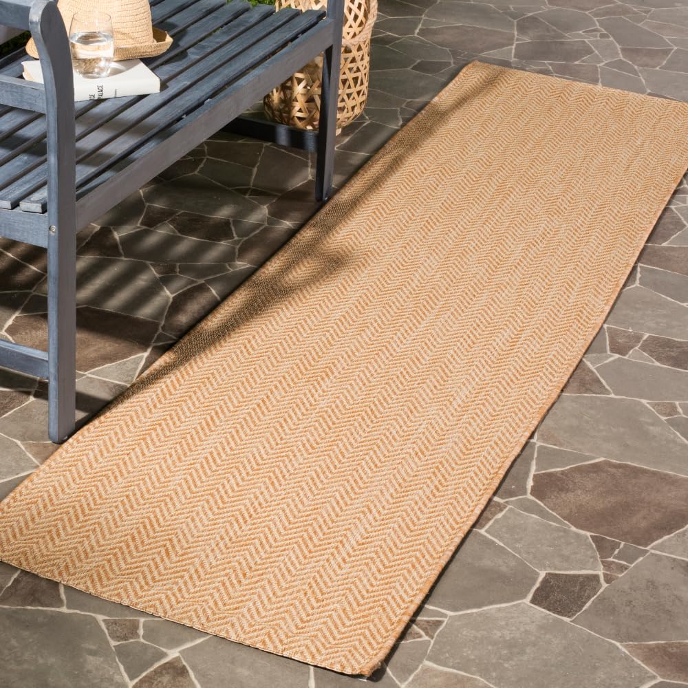 SAFAVIEH Courtyard Outdoor Area Rug 5'3"x7'7", Natural & Cream CY8022-03012