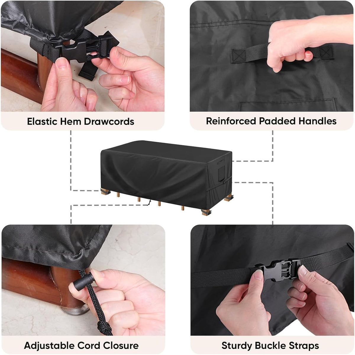 BALEINE Patio Furniture Covers Waterproof, Heavy Duty Outdoor Table Cover