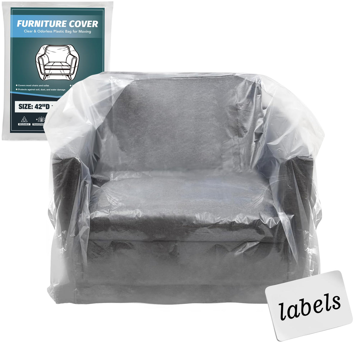 Clear Plastic Moving Chair Furniture Covers for Storage