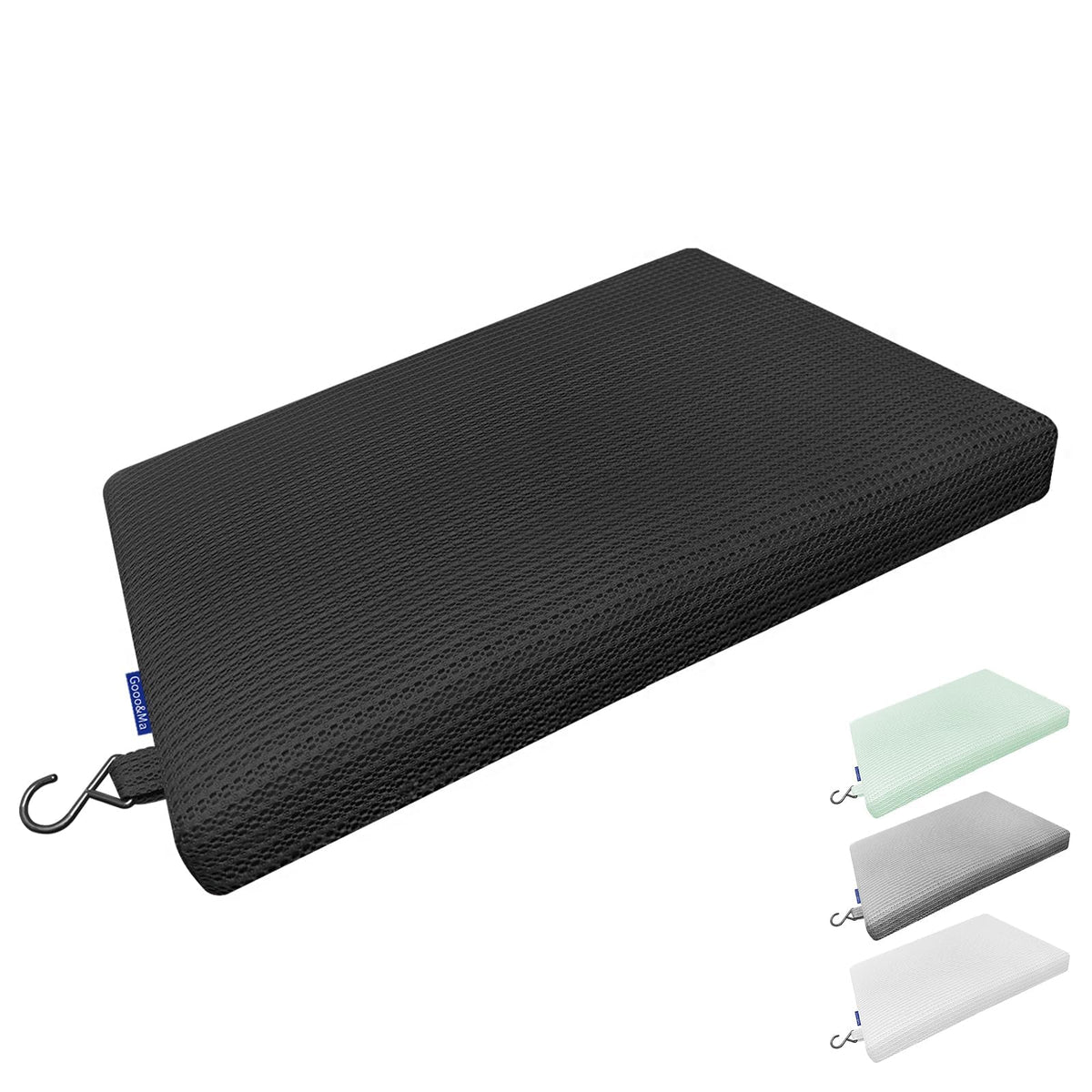 Shower Cushion, Non-Slip Air Fiber Bath Pad, Black