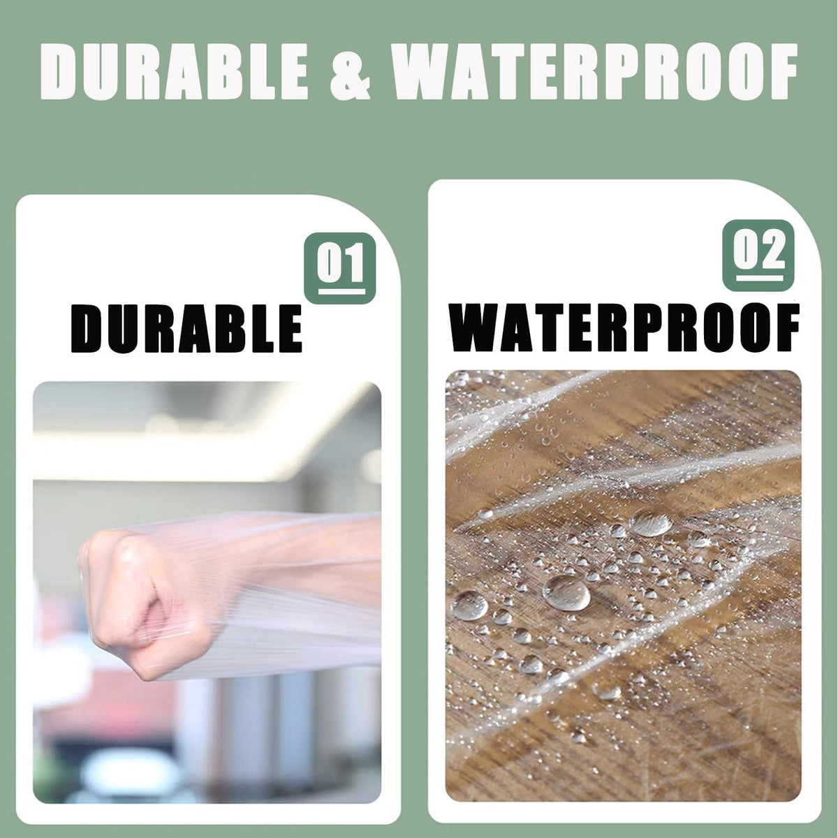 6 Pack Drop Cloth Plastic Sheeting, 9 x 12 FT Heavy Duty Painters Tarp, Waterproof Dustproof Furniture and Floor Protection Cover, Tear-Resistant Plastic for Painting and Renovation